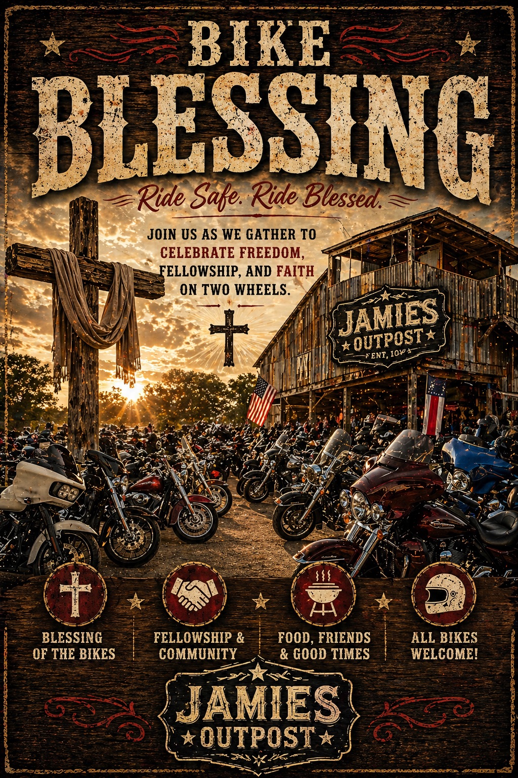Bike Blessing At Jamie's Outpost In Utica